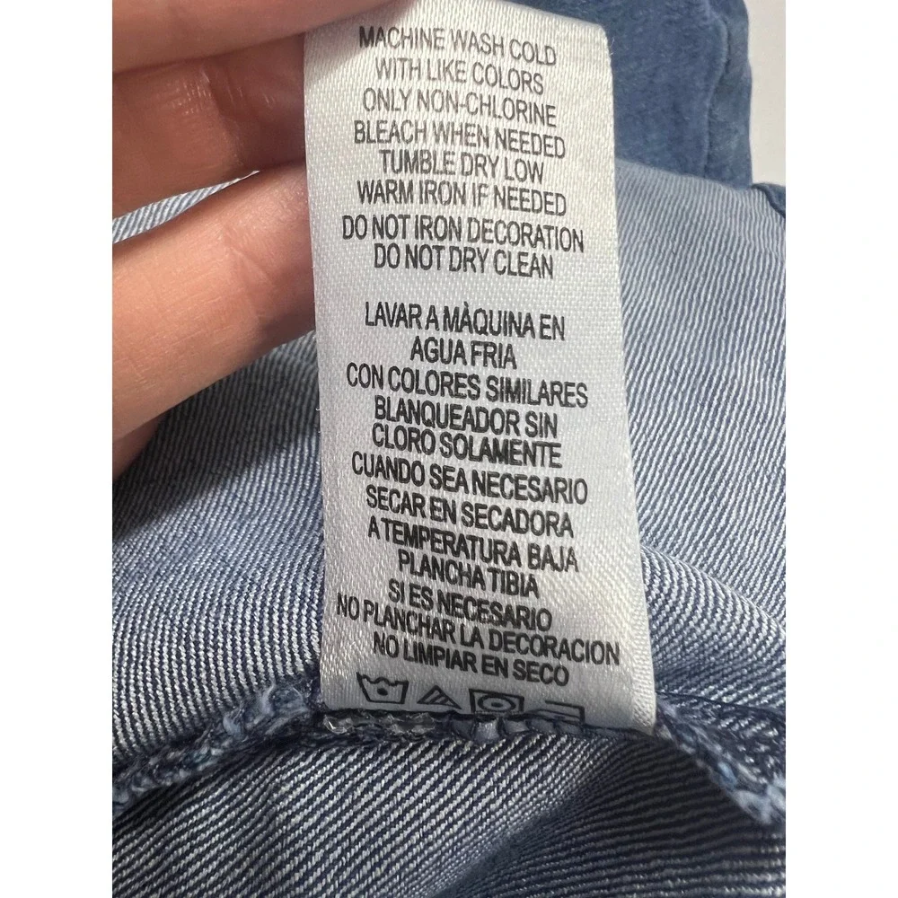 Vintage Bebe Sleeveless Denim Midi Dress Size L Stretch Y2K Western Utility - Picture 9 of 11